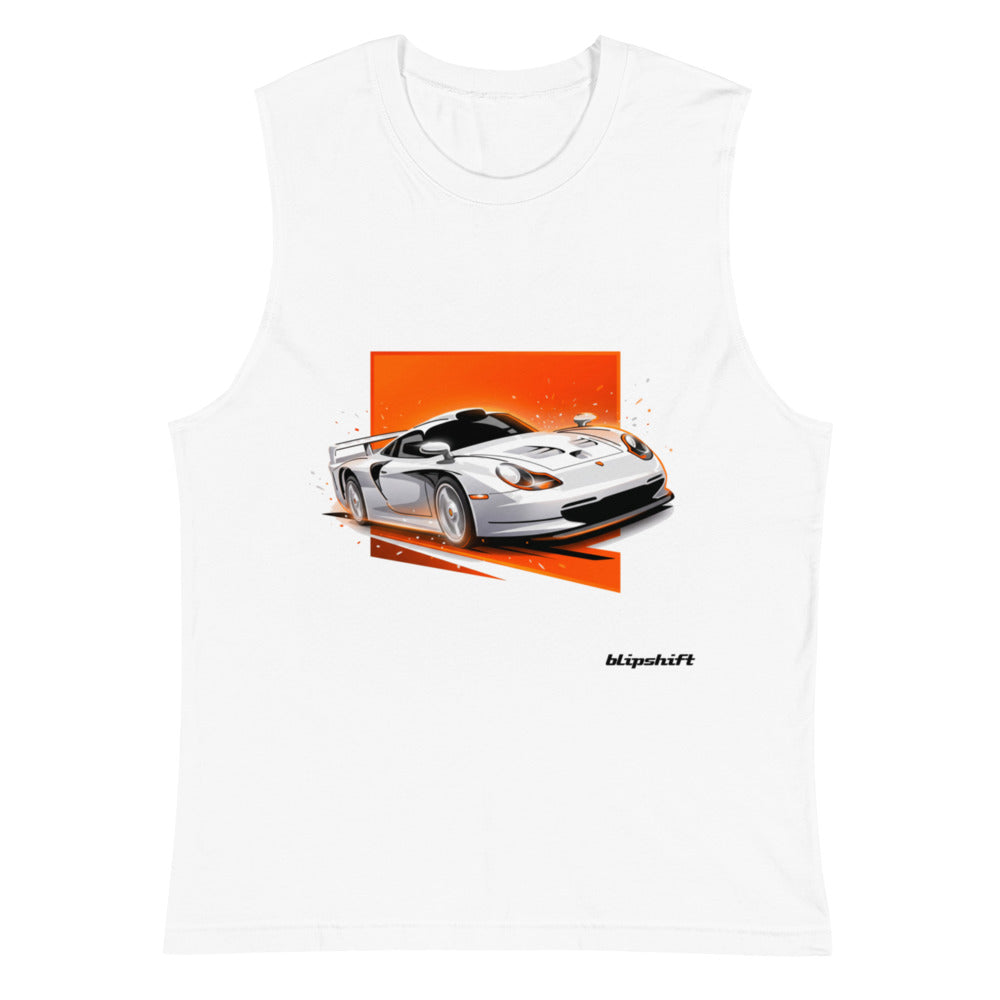 Sin Mangas Porsche 911 GT1 White Orange Sparks - Plano