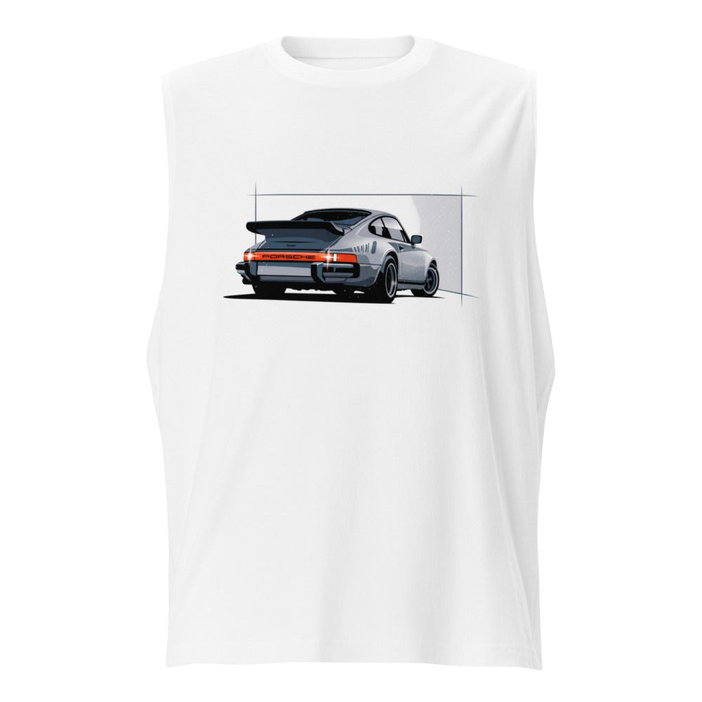 Sin Mangas Porsche 911 Turbo Silver Rear View - Frente