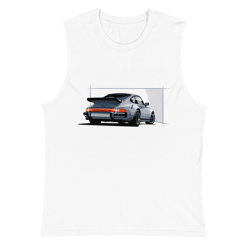 Sin Mangas Porsche 911 Turbo Silver Rear View - Plano