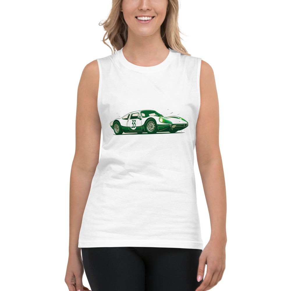 Sin Mangas Vintage Green Racing Coupe Number 33 - Modelo femenina