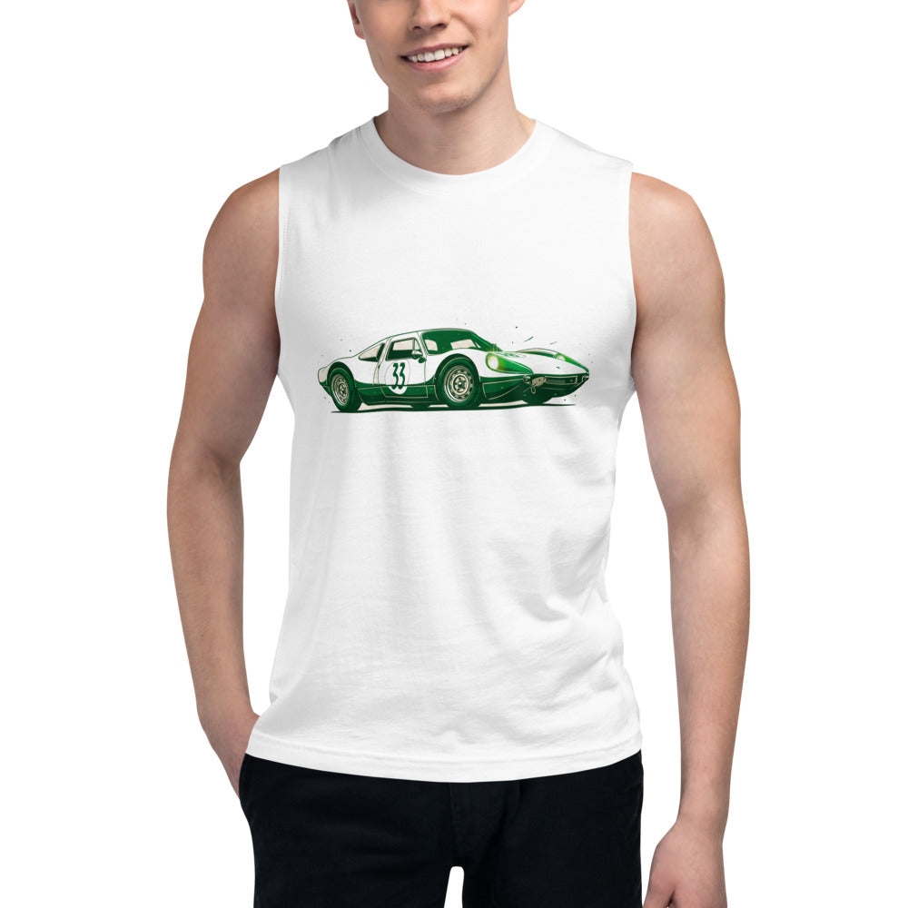 Sin Mangas Vintage Green Racing Coupe Number 33 - Modelo masculino