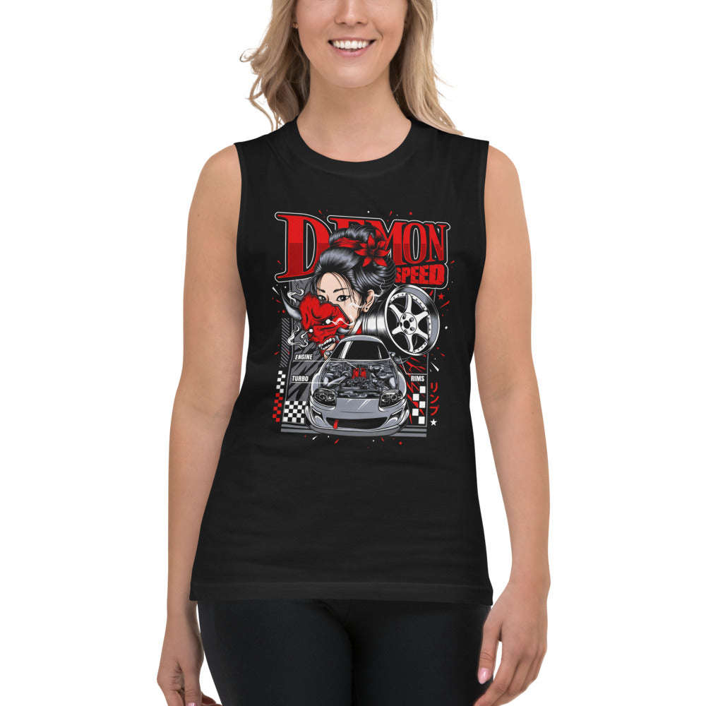 Sin Mangas Demon Speed Oni Mask JDM Tuner - Modelo femenina