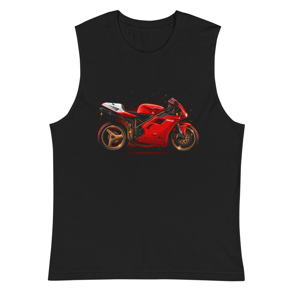 Sin Mangas Ducati Red Superbike Gold Wheels - Plano