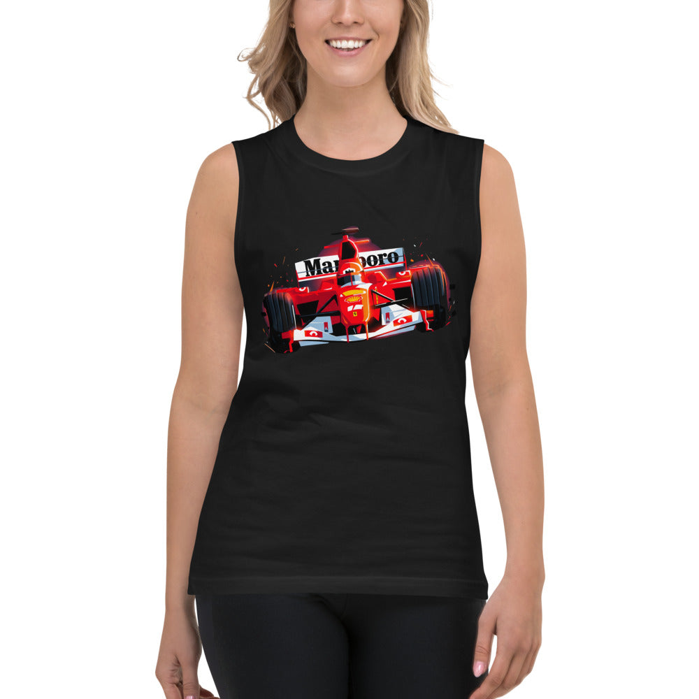 Sin Mangas Ferrari F1 Car Red Glow Sparks - Modelo femenina