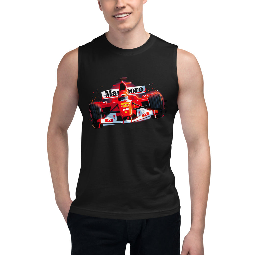 Sin Mangas Ferrari F1 Car Red Glow Sparks - Modelo masculino