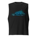Sin Mangas Ghostbusters Ecto-1 Neon Cyan Outline - Frente