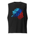 Sin Mangas Neon Car Engine Cyan Blue Red Stripes - Frente