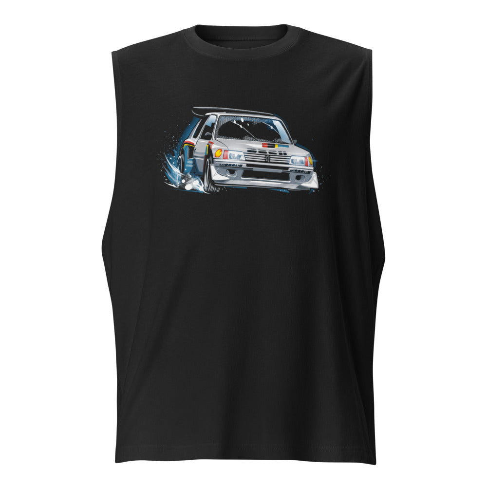 Sin Mangas Peugeot 205 Turbo 16 Rally Snow Drift - Frente