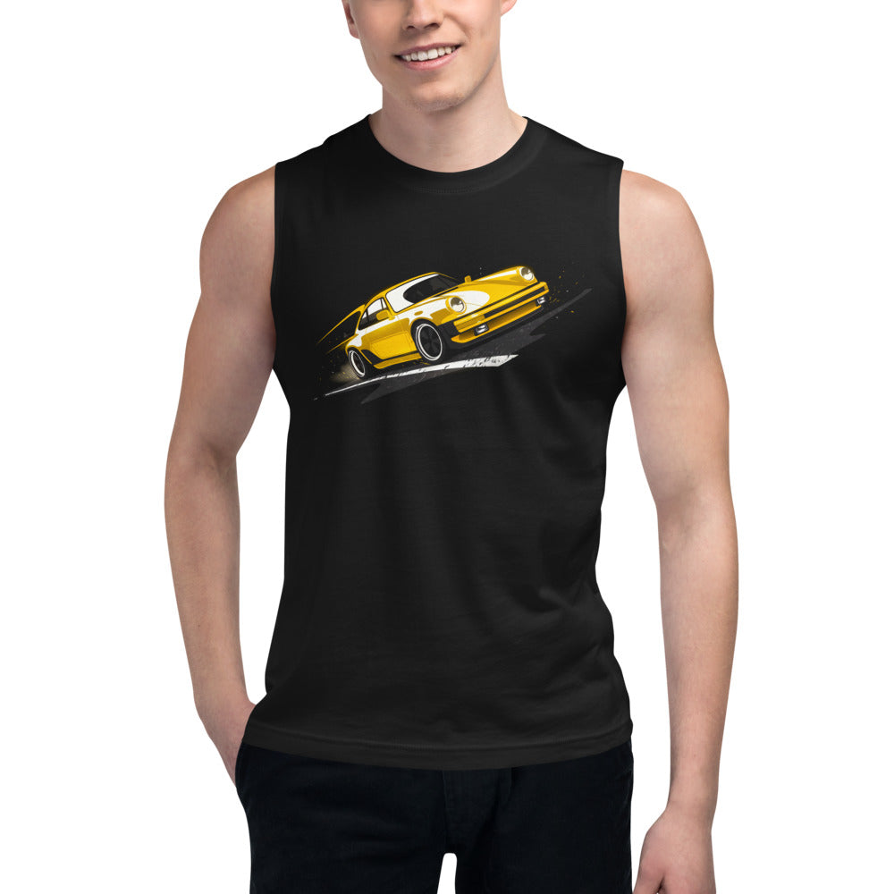 Sin Mangas Porsche 911 Yellow Classic Road Streak - Modelo masculino