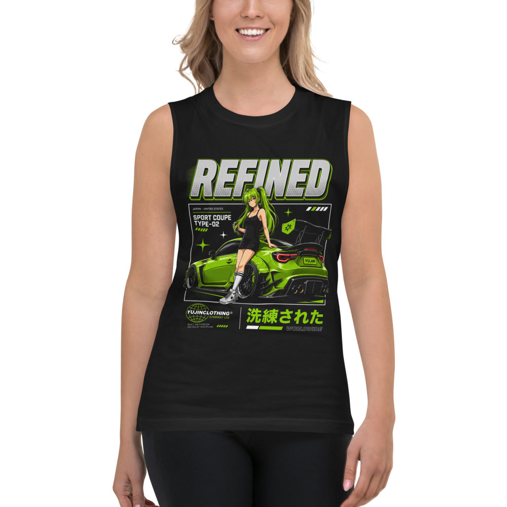 Sin Mangas Refined Green Widebody Coupe Anime Girl - Modelo femenina