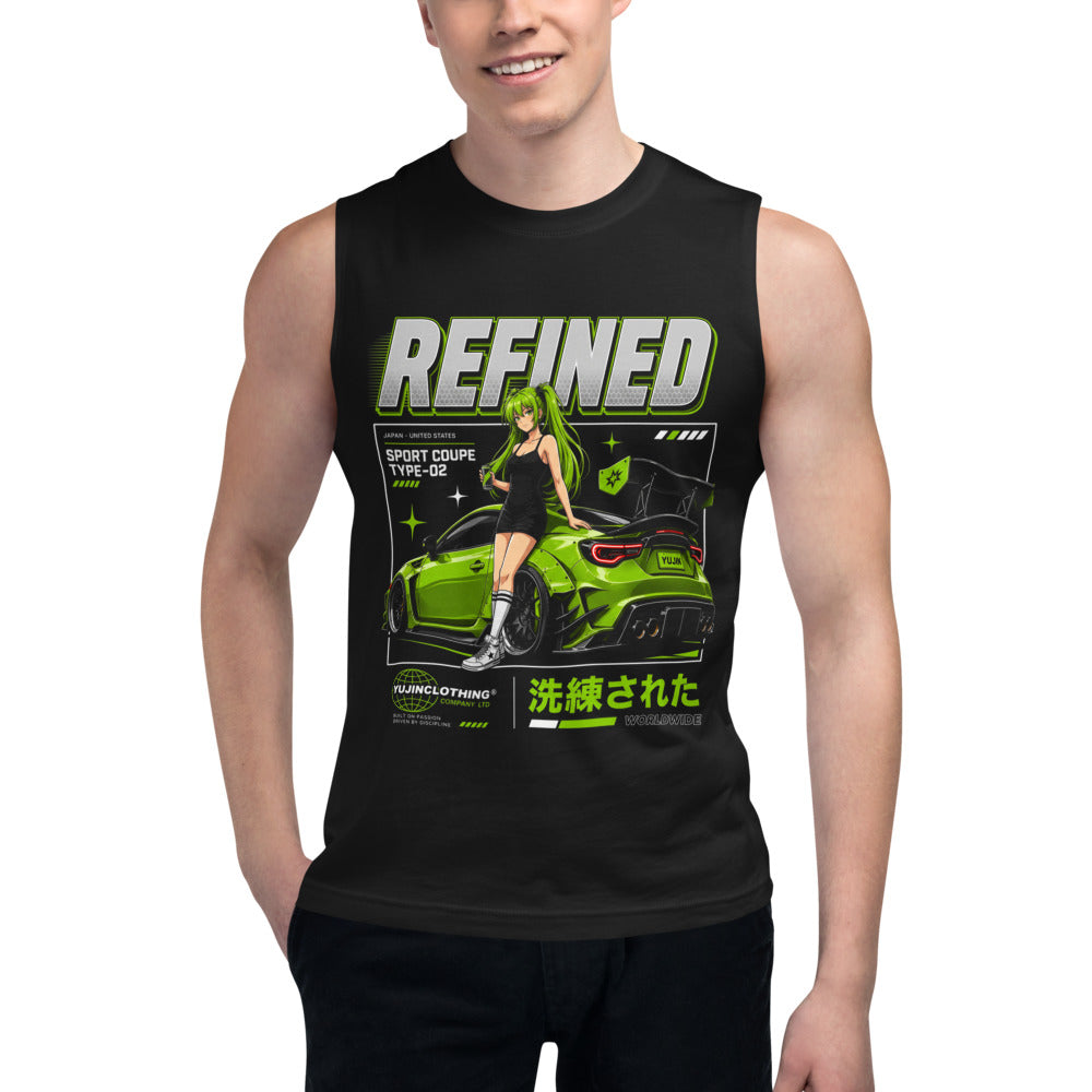 Sin Mangas Refined Green Widebody Coupe Anime Girl - Modelo masculino