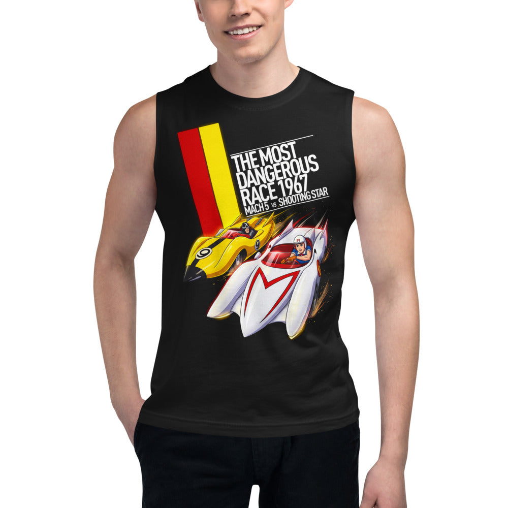 Sin Mangas Speed Racer Mach 5 Vs Shooting Star - Modelo masculino