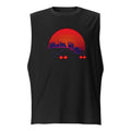 Sin Mangas Synthwave Neon Cars Orange Sun Skyline - Frente