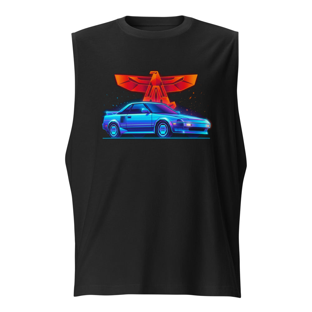 Sin Mangas Toyota MR2 Synthwave Neon Eagle - Frente
