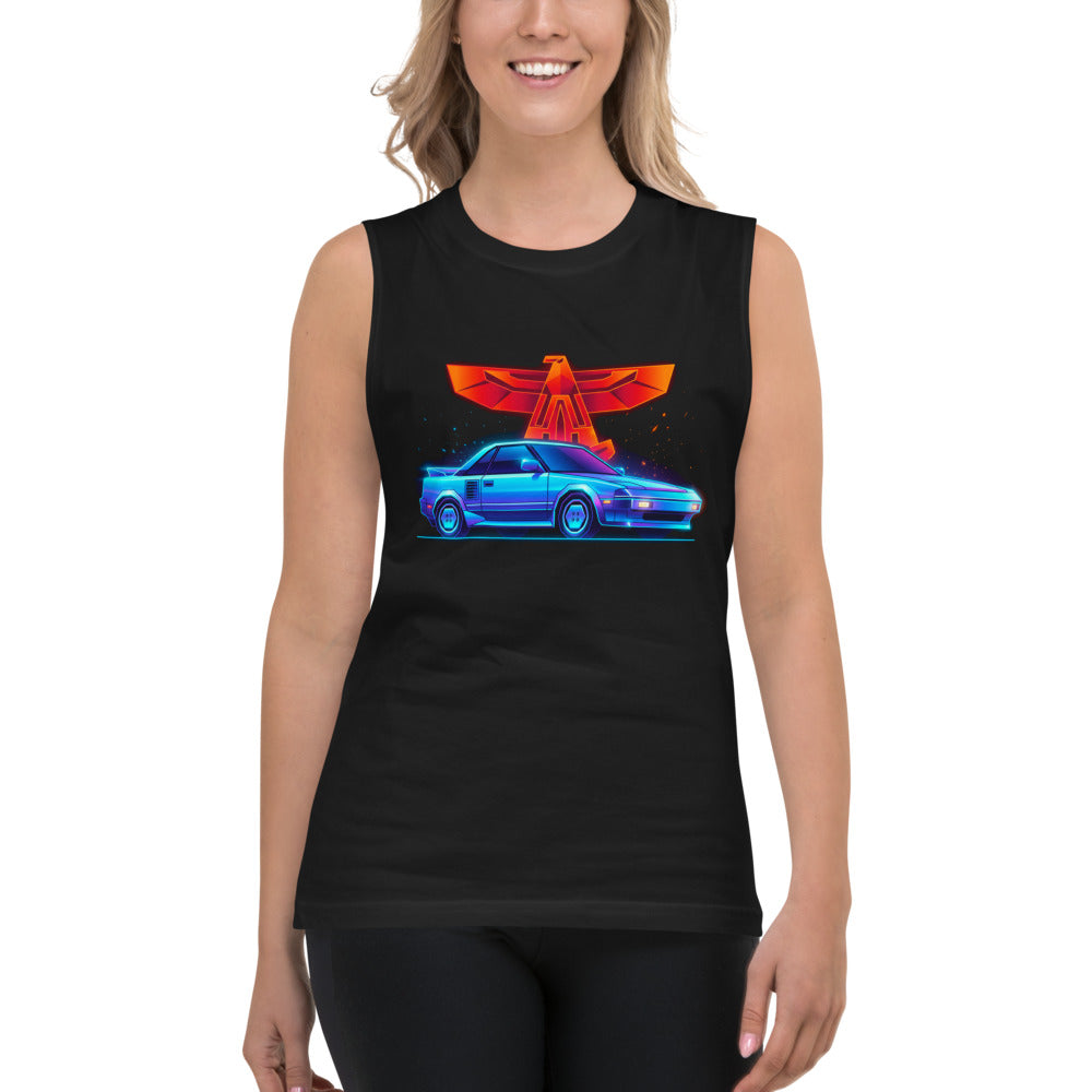 Sin Mangas Toyota MR2 Synthwave Neon Eagle - Modelo femenina