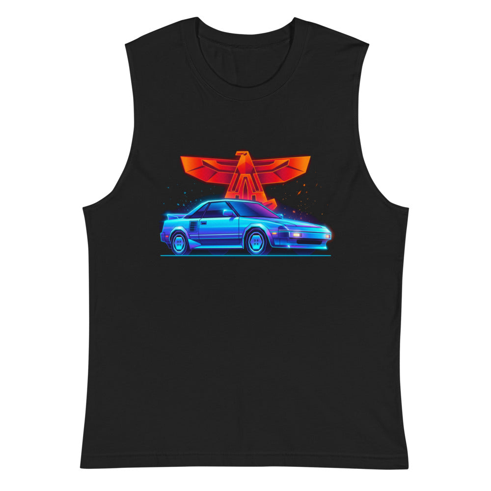 Sin Mangas Toyota MR2 Synthwave Neon Eagle - Plano