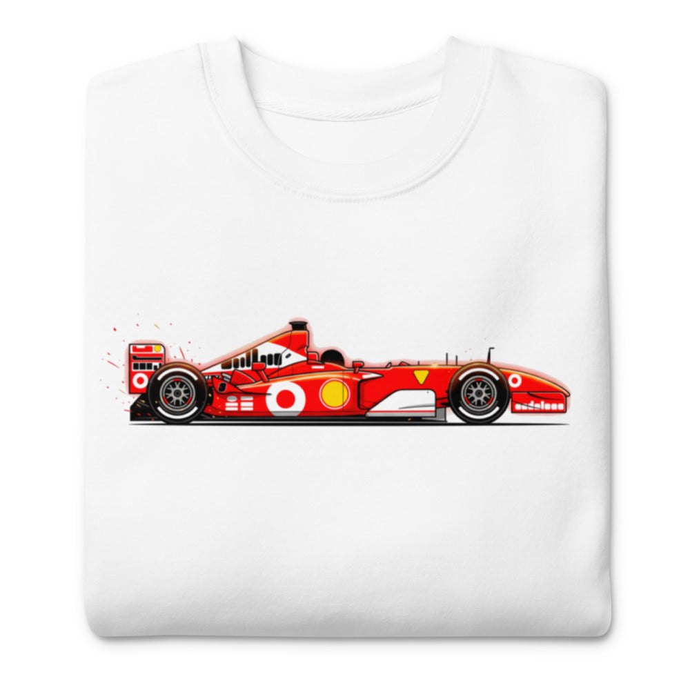 Suéter Ferrari F1 Red Race Car Side Profile - Doblado
