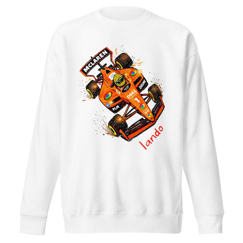 Suéter Lando McLaren F1 Orange Car Sketch - Frente