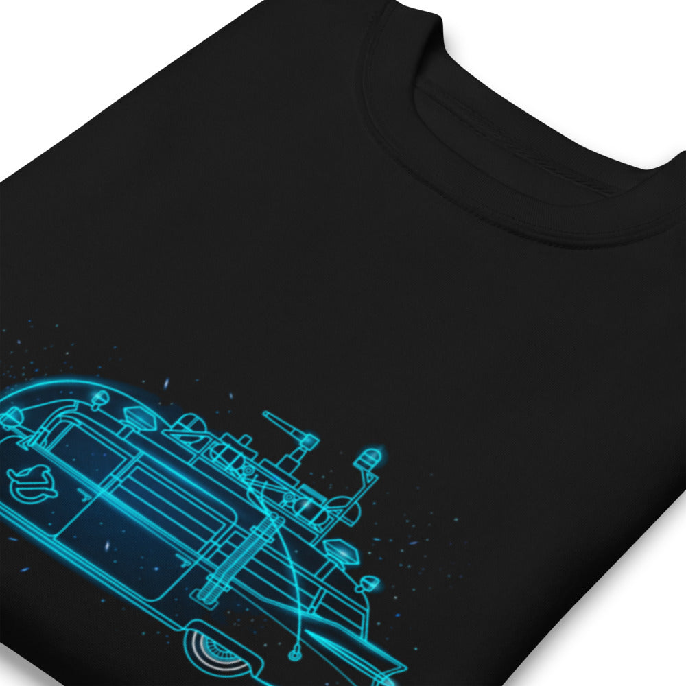 Suéter Ghostbusters Ecto-1 Neon Cyan Outline - Doblado zoom