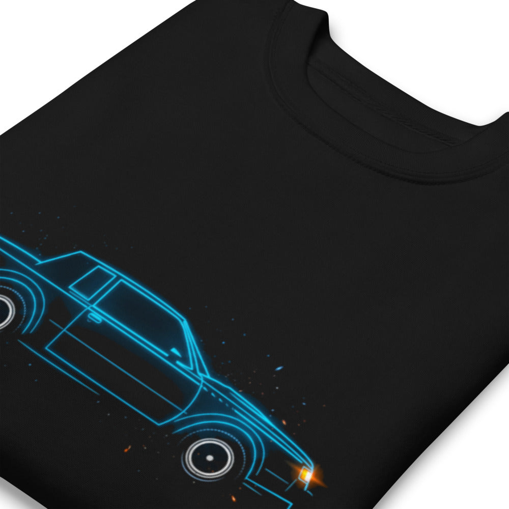 Suéter Neon Cyan 80s Coupe Red Taillight Glow - Doblado zoom