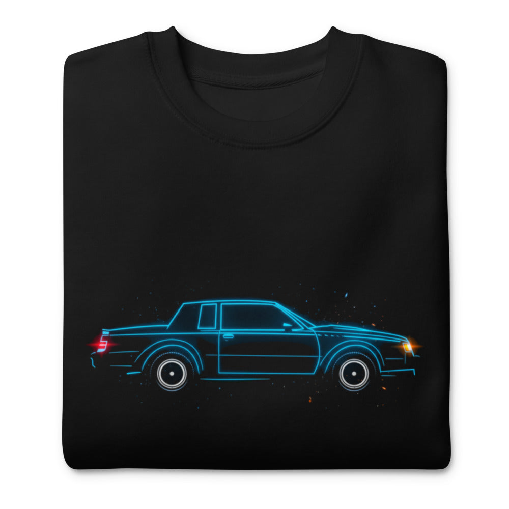 Suéter Neon Cyan 80s Coupe Red Taillight Glow - Doblado