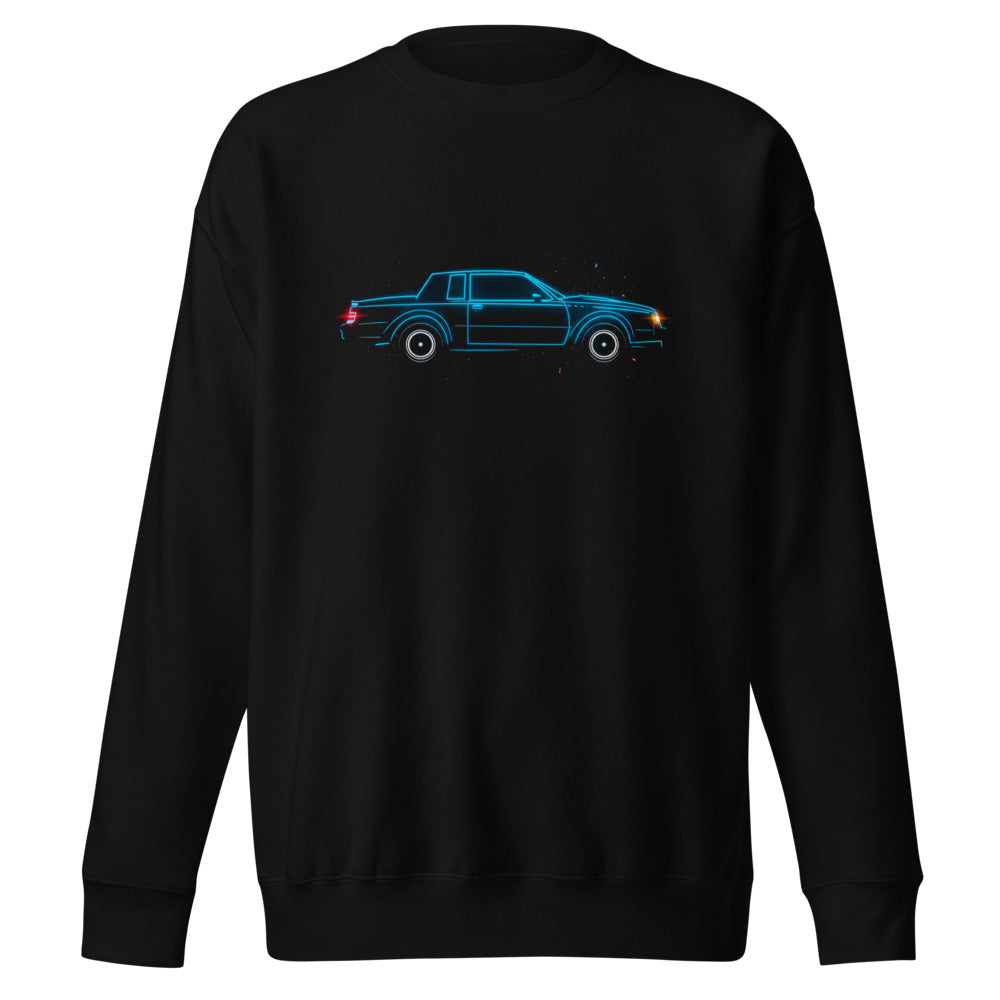 Suéter Neon Cyan 80s Coupe Red Taillight Glow - Frente