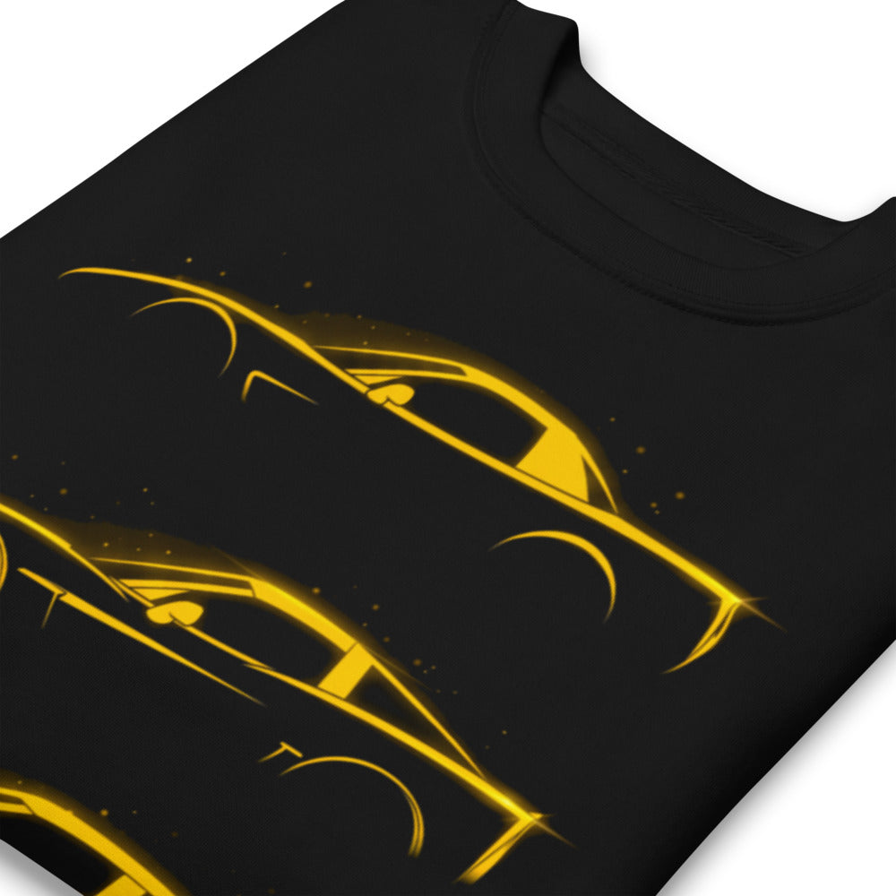 Suéter Neon Yellow Sports Car Evolution Silhouettes - Doblado zoom