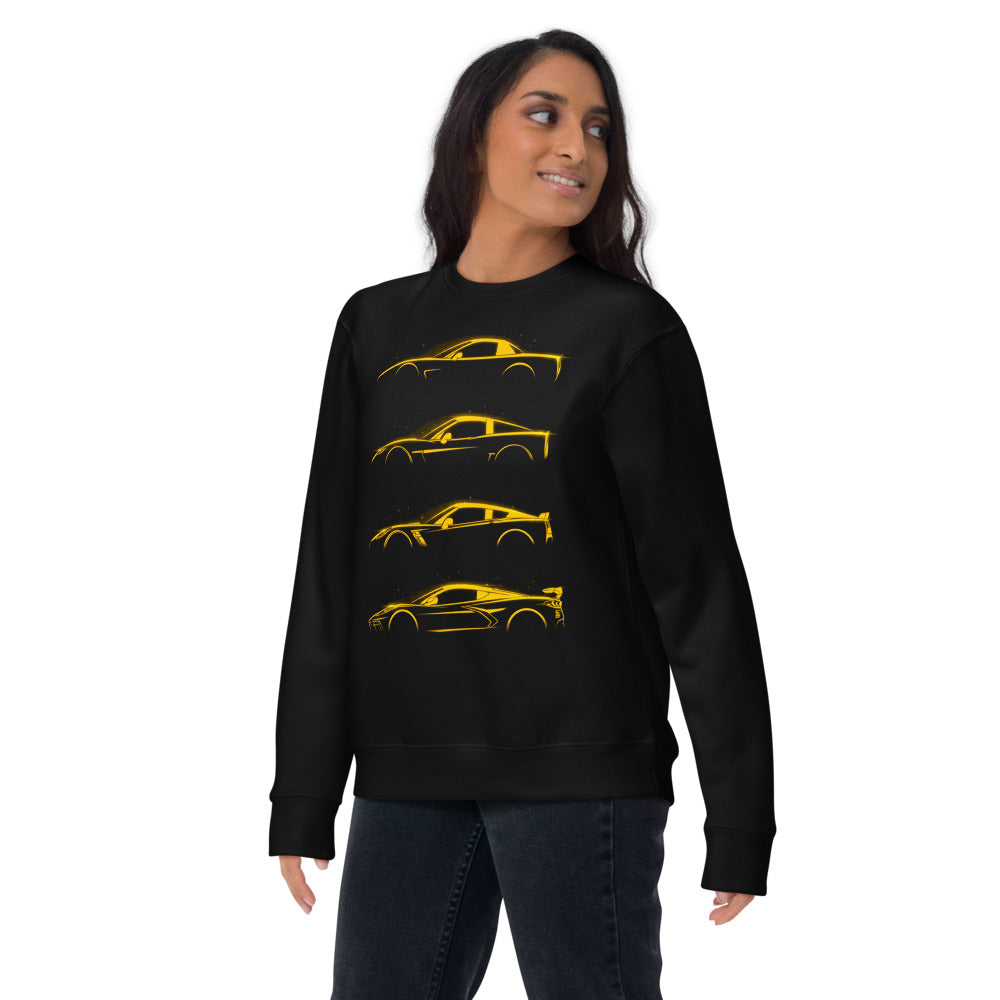 Suéter Neon Yellow Sports Car Evolution Silhouettes - Lifestyle mujer