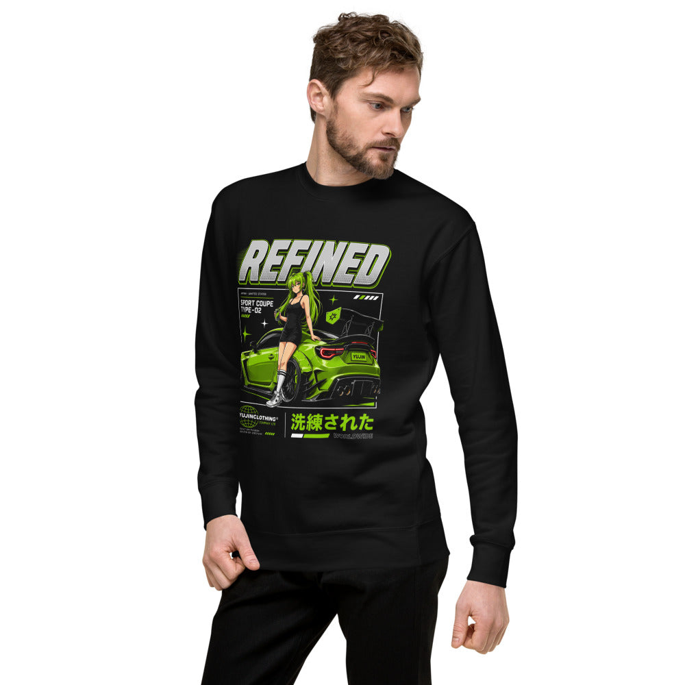 Suéter Refined Green Widebody Coupe Anime Girl - Lateral izquierdo