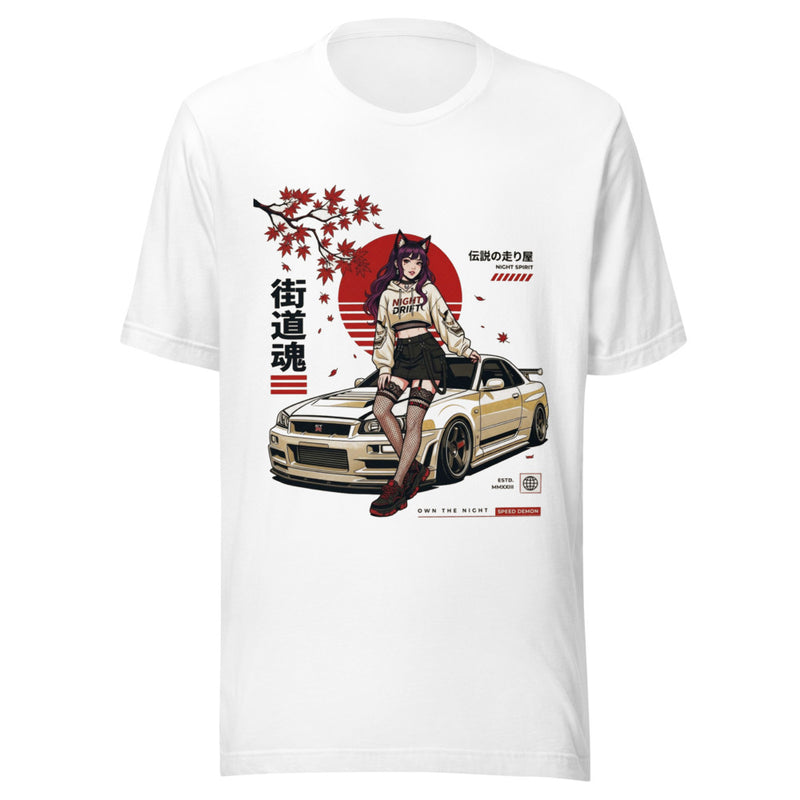 Night Drift JDM Girl Skyline Car