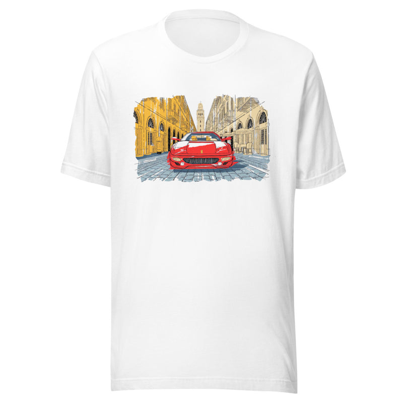 Red Ferrari Street Illustration Europe